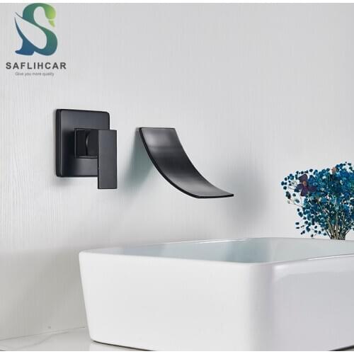 Two-piece Bathroom Basin Faucet Waterfall Gentle Effluent Basin Faucet Wall-mounted Hot and Cold Water Faucet