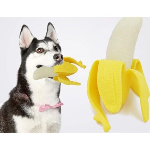 Dog Puppy Chew Toy Pet Toys TPR Simulation Banana Fruit Interactive Dog Toys Molar Training Toy