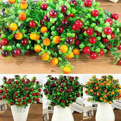 18 Heads Artificial Flowers Pomegranate Fruit Stamen Scrapbooking Flower For Home Wedding Decoration Box Crafts Supplies