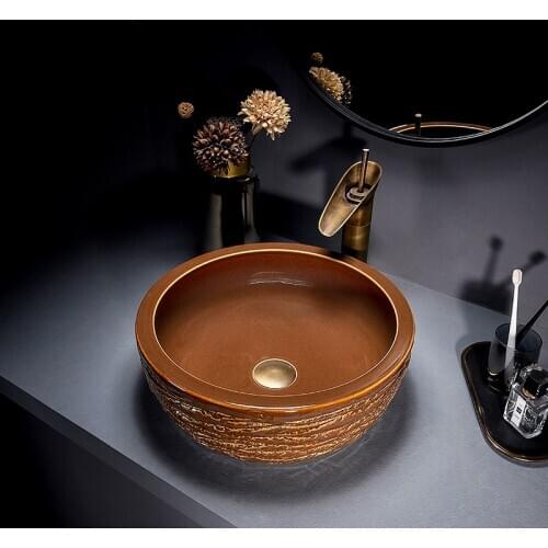 Jingdezhen Ceramic Art Table Basin Creative Personality Wash Basin Bathroom Washbasin Home Wash Single-Sided Basin