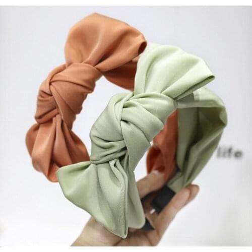 Korea Dongdaemun hair band girl solid color fabric cute bow hair band girl candy color hairpin
