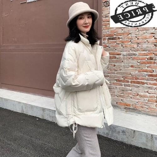 Jacket Womens Down Autumn Winter Coat Female Warm White Duck Down Jackets Korean Parkas Woman 2021 Mujer Chaqueta LW561a