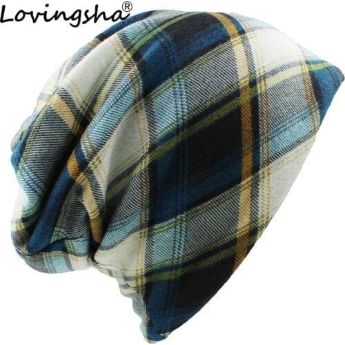 LOVINGSHA Autumn Winter Girl Skullies Beanies Striped Design Multifunction Hats For Women Thin Lady Fashion Feminino Scarf HT082
