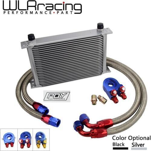 AN10 OIL COOLER KIT 25ROWS TRANSMISSION OIL COOLER + OIL FILTER ADAPTER +STAINLESS STEEL BRAIDED HOSE WITH PQY STICKER AND BOX