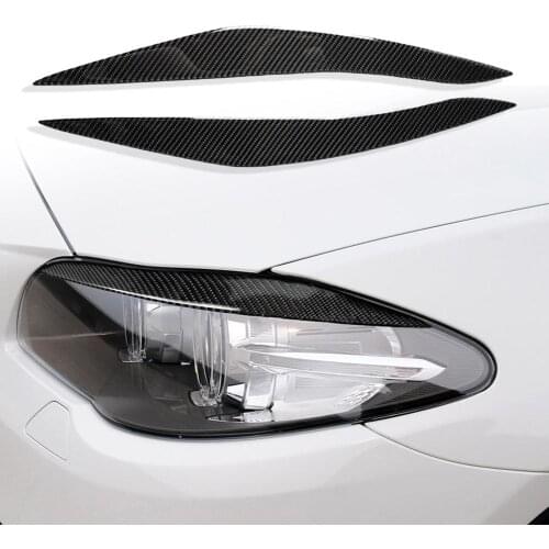 Carbon Fiber Headlights Eyebrows Trim Cover Interior Styling Part Stickup fixation Automobiles decor for BMW 5 Series F10 10-13