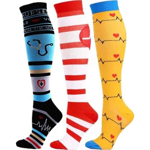 New Compression Stockings Fit For Edema Diabetes Varicose Veins Golfs Tube Outdoor Anti Fatigue Compression Socks Knee Stockings