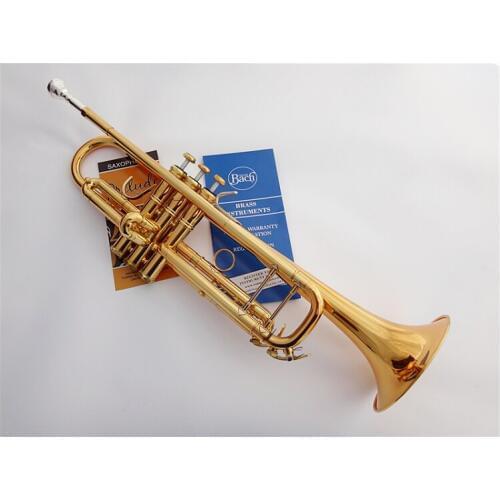 New MFC Bb Trumpet TR-180GS Gold Lacquer Music Instruments Profesional Trumpets Mouthpiece Accessories Included Case
