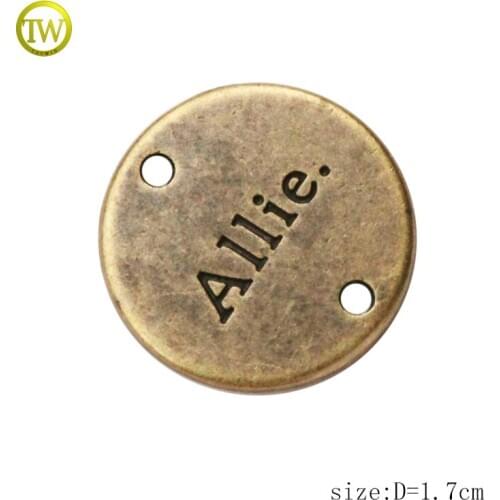 New custom swimwear brand logo metal tag, metal tag for garment, metal tag clothing