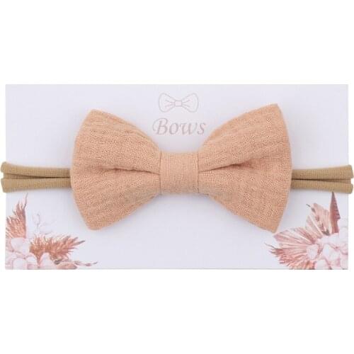 Baby Girls Elastic Bow Headband Solid Color Bowknot Hair Band Turban Soft Cotton Headwear Hair Accessories for Newborn