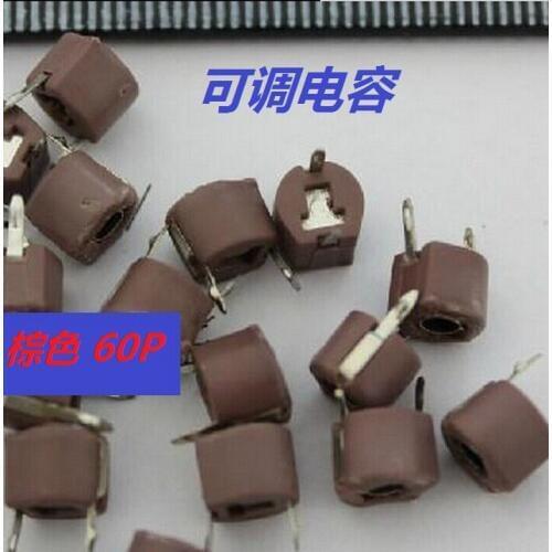 Original new 100% 60PF brown line capacitance adjustable diameter 6mm 60P variable capacitance trimmer (Inductor)
