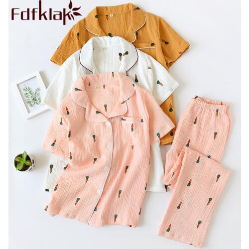 Pijama 2019 New Pajamas Set For Women Summer Night Suit Cotton Homewear Set Sleepwear Short Sleeve Pajamas For Women Fdfklak