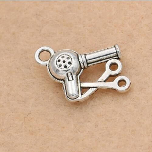 10pcs Tibetan Silver Plated Blow Dryer Hair Stylist Charms Pendants Fashion Jewelry Diy 16x12mm