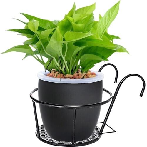 Hanging Basket Pot Racks For Patio Balcony Porch Iron Art Detachable Suspended Double Hook Holder Hanger Fence Planters Assemble