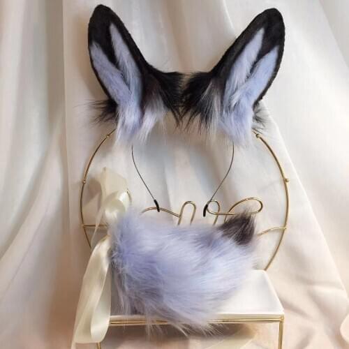 New Blue Rabbit Anime Beast Ear Beast Tail Wolf Ear Cat Ear Fox Ear Headband Custom COSPLAY Tail For Girl Women High Quality