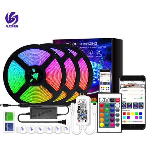 5050 LED Wifi Light Strips Rgb Bluetooth App Controller Waterproof Flexible Ribbon Neon LED Strip Diode DC 5V Adapter For Alexa