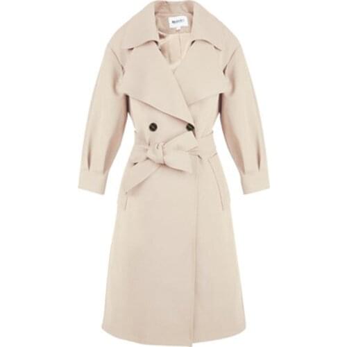 Fashion Spring Autumn Trench Coat Womens Mid-length Solid Color Casual Coat British Temperament Overcoat Korean Coats Women