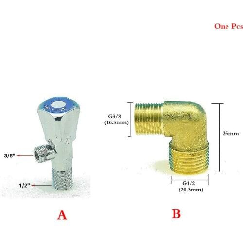 Stainless Steel Triangle Valve,1/2" to 3/8" brass adapter fitting,For Cold And Hot Water Control Toilet Bathroom Tap Sink Switch