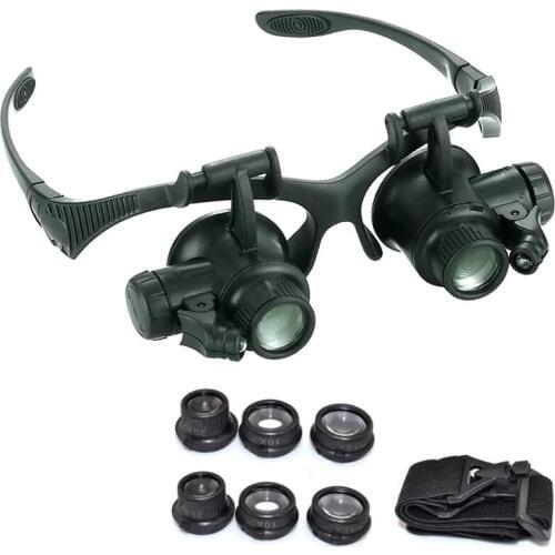 10x 15x 20x 25x LED magnifying glass lamp jewelery watch repair eye magnifying glass reader welding microscope lupa