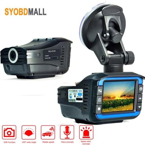 VG3 2-in-1 DVR Dash Camera 140 Degree Loop Record English Russian Voice Broadcast Early Warning Device Car Radar Electronic Dog