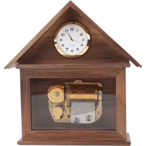 Vintage Wooden house music box Upscale clock Spirited Away Dream wedding Decoration Souvenir Christmas Birthday Gift