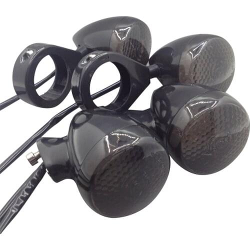 Yecnecty 2 Pairs Motorcycle Turn Signal Indicator LED Light 41MM Fork Tube Motor Bicycle Front Tail Flashers For Harley Davidson