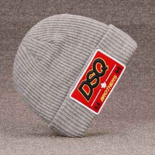 DSQICOND2 Winter knitted Beanies Hats Women Thick Warm Beanie Skullies Hat Female knit Letter Bonnet Beanie Caps Outdoor Riding