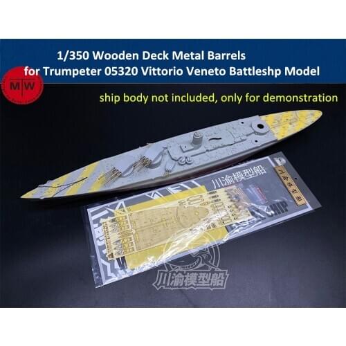 1/350 Scale Wooden Deck Metal Barrels Masking Sheet for Trumpeter 05320 Vittorio Veneto 1940 Battleship Model CY350083