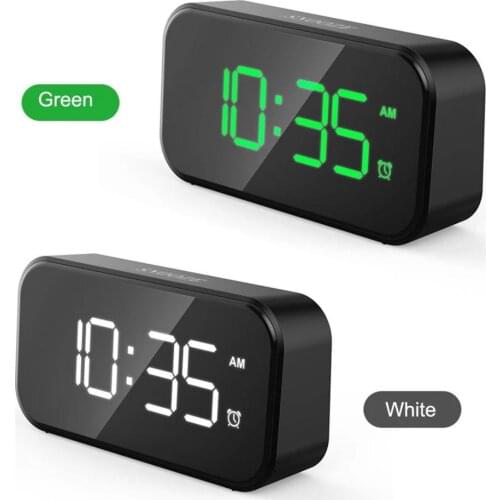 2021 New 1 Set Multifunctional LED Alarm Clock No Radiation ABS 5 Inch 12H/24H Time Mode Digital Adjustable Brightness Clock