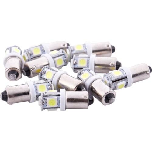10 x White BA9S T4W 5 LED SMD 5050 Car Indicator Light Interior Bulb Lamp