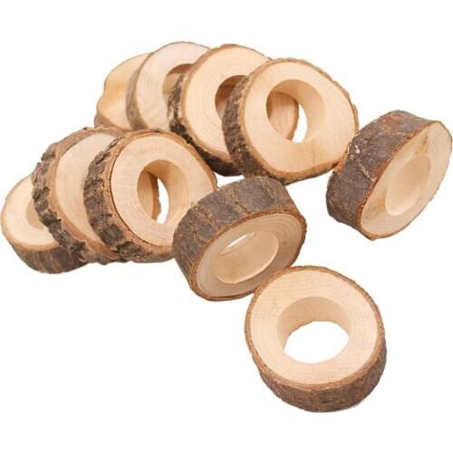 100PCS Stump Cloth Napkin Ring Paper Tissue Napkin Holder Dispenser for Wedding Party Table Decoration