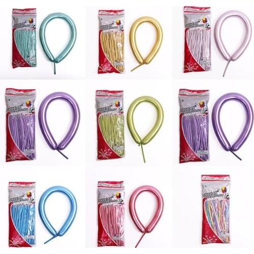 100pcs Magic Long balloons metallic long strip Balloon Shiny Chrome Tying Twist latex Balloon Birthday Wedding Party decoration