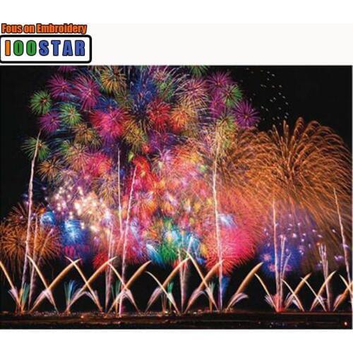 2018 new Full ROUND Diamond 5D DIY Diamond Painting Embroidery Night fireworks Cross Stitch Mosaic Painting Decor for gift