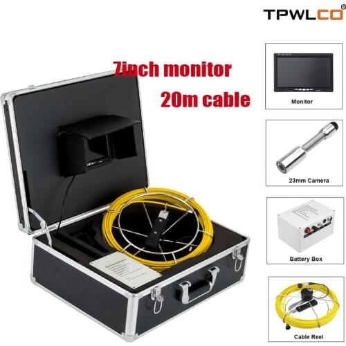 23MM Camera Head Pipe Industrial Camera 20M Cable 9''Monitor For Underground Drain Sewer Inspection