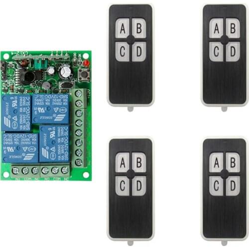 433/315MHz Universal Wireless Remote Control DC 24V 4CH Relay Receiver Module RF Switch Remote Control For Gate Garage Opener
