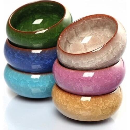 6* Tea Cups 55ML Multi Binglie Glaze Kung Fu Tea Cup,Chinese Yixing Teasets, Kung Fu Tea Set,Purple Clay Tea Cups