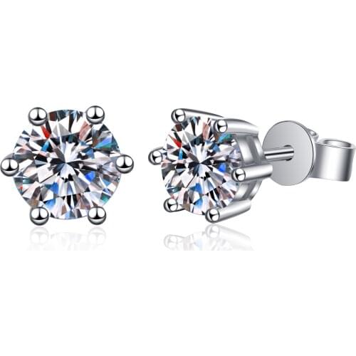ANZIW 925 Sterling Silver Moissanite Diamond Simple Stud Earrings For Women Classic Stud Earrings Wedding Jewery