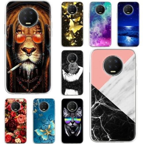 Soft TPU Case For Infinix Note 7 Case Silicon Floral Painted Back Bumper Coque Infinix Note7 6.95 inch Covers Protective Fundas