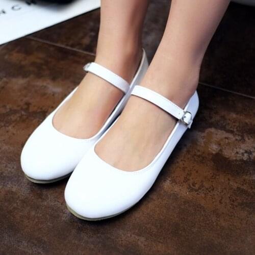 COOLULU Women Spring Autumn Mary Jane Pumps Shoes All Match 2020 Flats Shoes Fashion Ladies Women Pumps Big Size 34-43
