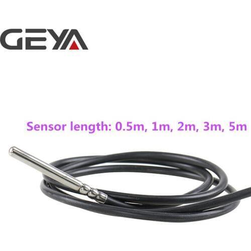GEYA NTC Sensor Temperature Detecting Probe Waterproof Sensor for Temperature Relay GRW8 0.5m 1m 2m 3m 5m only Sensor