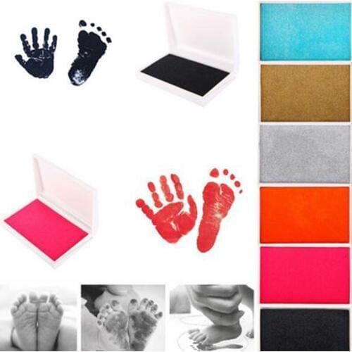 2pcs Baby Handprint Footprint Imprint Kit Inkpad Non-Toxic Newborn Souvenirs Casting Ink Pad Infant Clay Toys Cute Gifts