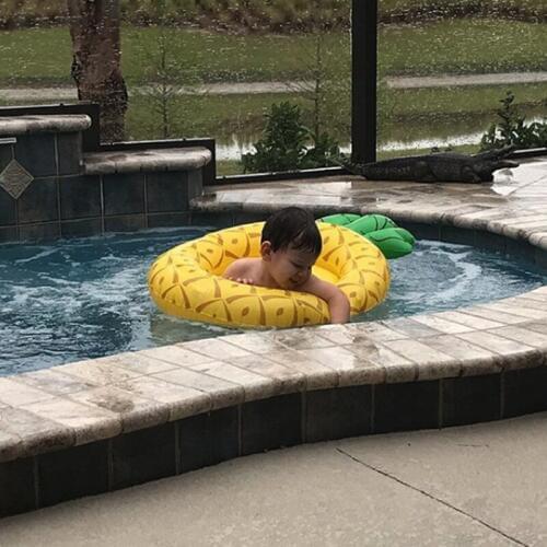 Children Cartoon Fruit Funny Pineapple Stereo Inflatable Swimming Seat Kids Safety Protector Pool Accessories Amusing Water Toys