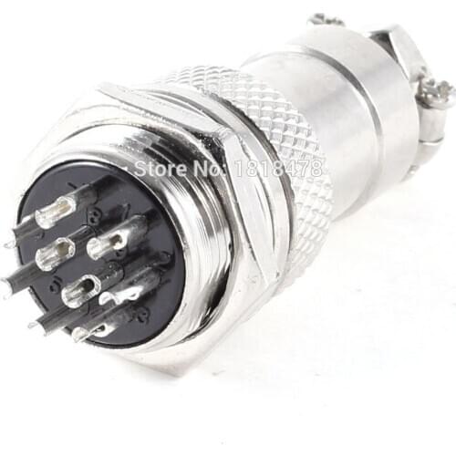 GX16-9 Panel Mount GX16 16mm Screw 9 Pin Metal Aviation Connector Plug
