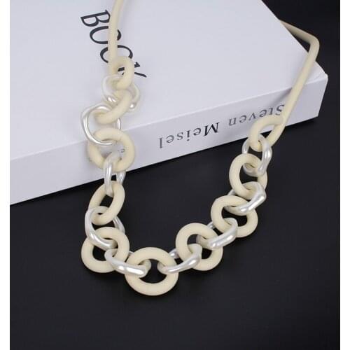 JID Unusual Neck Choker Necklace Cute Boho White Color Plastic Beads Pendant Necklace Female 2021 Trendy Jewellery Night Wear