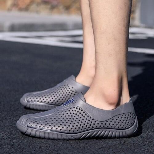 Summer Hole Mens Sandals New Arrivals Shoes Soft Beach Sandals Shallow Casual Shoes Sandals Men Hole Shoes size 40 - 45