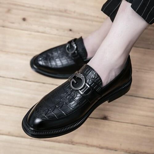 New crocodile leather business casual shoes anti slip comfortable outdoor driving shoes mens casual shoes zapatillas hombre E44
