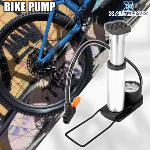 X Autohaux Portable Bike Pump 120Psi 160Psi Bicycle Tire Pumps Foot Pump Kit with Pressure Gauge for Road Bike Mountain BMX MTB