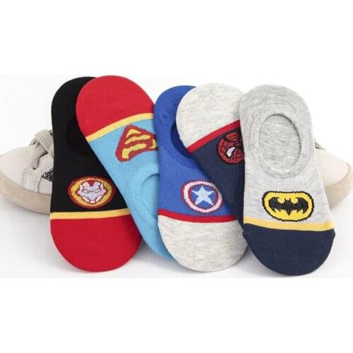 Disney Mickey Mouse Donald Duck Spider-Man Iron Man Summer Cartoon Fashion Boys And Girls Childrens Socks Combed Cotton