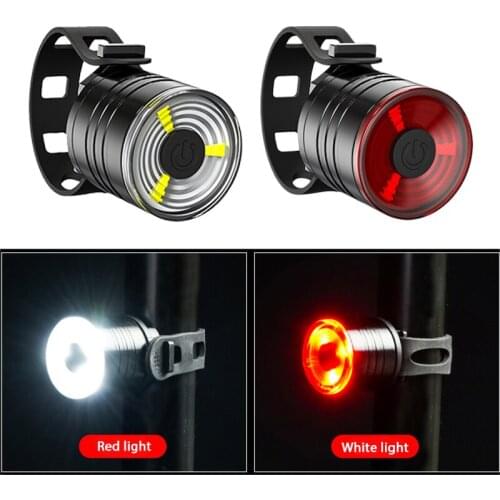 New Bike MTB Light buttonbattery chargeable Cycling Helmet Headlight Waterproof Bicycle Headlight Rear Taillight Lamp Flashlight