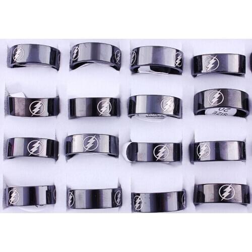 Wholesale Bulk Job 5Pcs 8MM Raiden Design Black Stainless Steel Ring Band Eternity Women Wedding Party Crystals Birthstones Gift