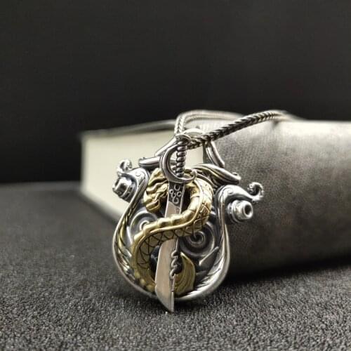 Real Pure s925 sterling silver jewelry ins Korean version student domineering Man pendant boyfriend gift